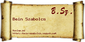 Bein Szabolcs névjegykártya